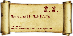 Marschall Miklós névjegykártya