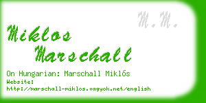 miklos marschall business card